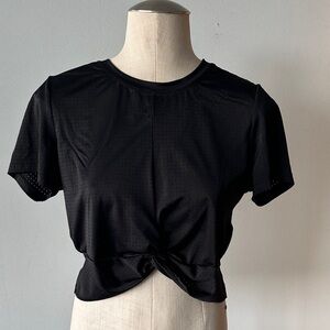 L'URV Black Knotted Crop Top